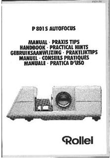 Rollei P 801 S-AF manual. Camera Instructions.